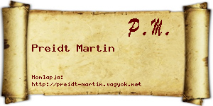 Preidt Martin névjegykártya